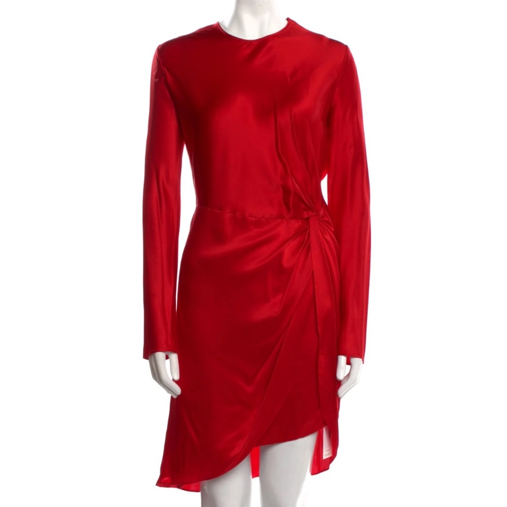 Chic Red Long Sleeve Mini Dress - Picture 5 of 8